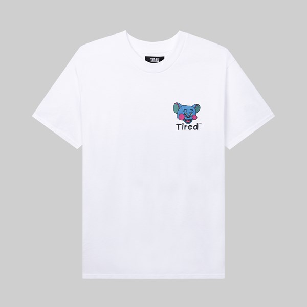 TIRED TIPSY MOUSE EMB TEE WHITE 